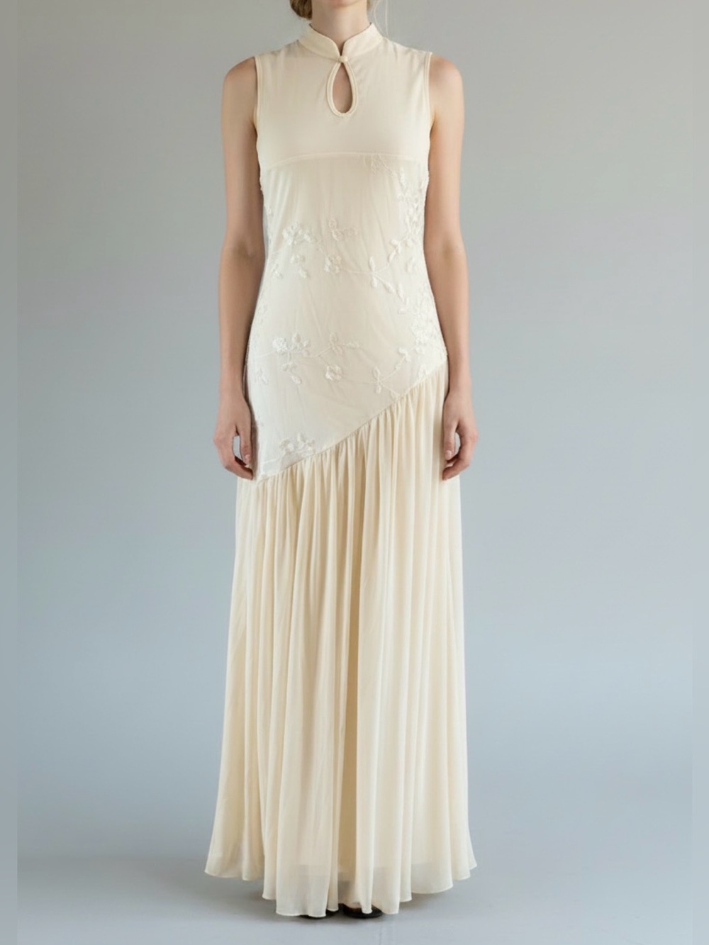 SHEIN Floral High Neck Maxi Dress